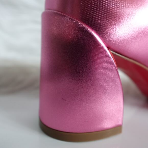 Christian Louboutin Miss Jane 55 Mary Jane Metallic Pink Leather Low Heels 36.5 - Picture 12 of 16